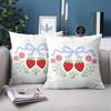 1 Pieces Embroidered Strawberry Floral Pattern Throw Pillow Polyester pillowcase, sofa decorative cushion cov Headboard Pillow