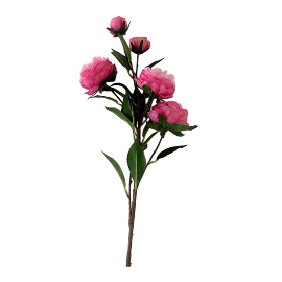 Artificial Peony Flowers 35.8" Faux Peony Stems Realistic Fake Silk Peony Branches with 3 Bloom Heads And 2 Buds for Vase DIY Bouquet Weeding