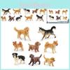 Entzückendes Miniatur-Hundemodell Realistisches PVC Husky Golden Retriever Shiba Inu Ausstellungsfigur