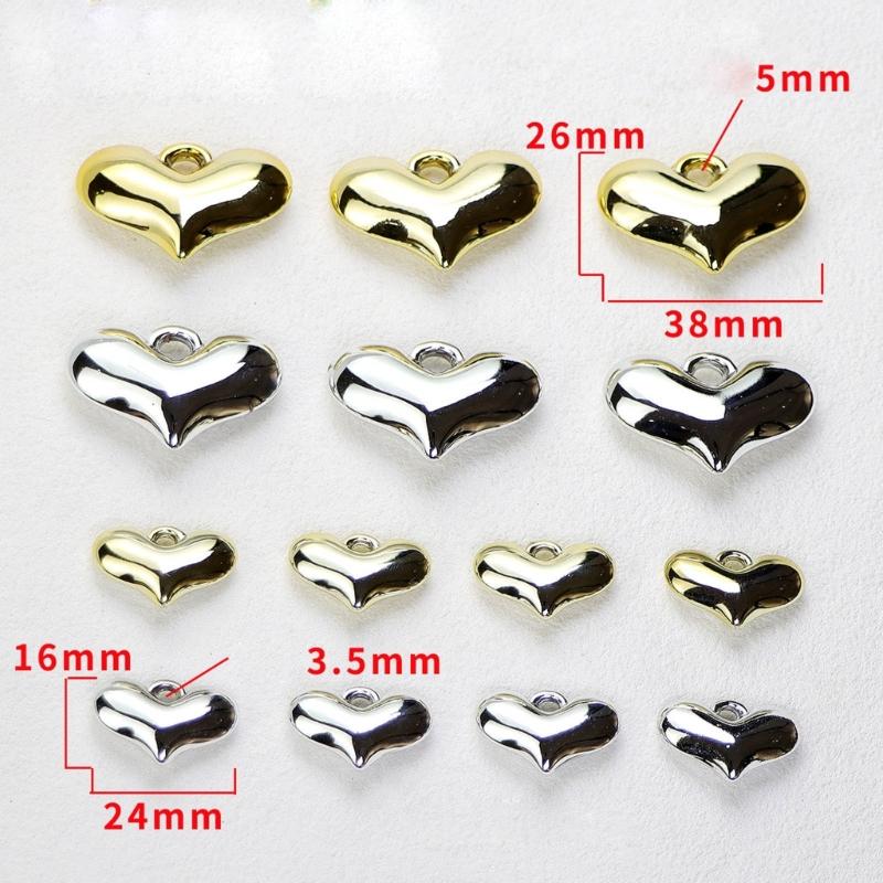 Versatile Heart Pendant Set for Keychains Assorted Love Heart Pendants DIY Jewelry Making Supplies Necklaces Charm