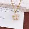 Necklace Rotatable Sun Flower Necklace Accessories Copper Plated Real Gold Color Retention Trendy Fashion Versatile Clavicle Chain