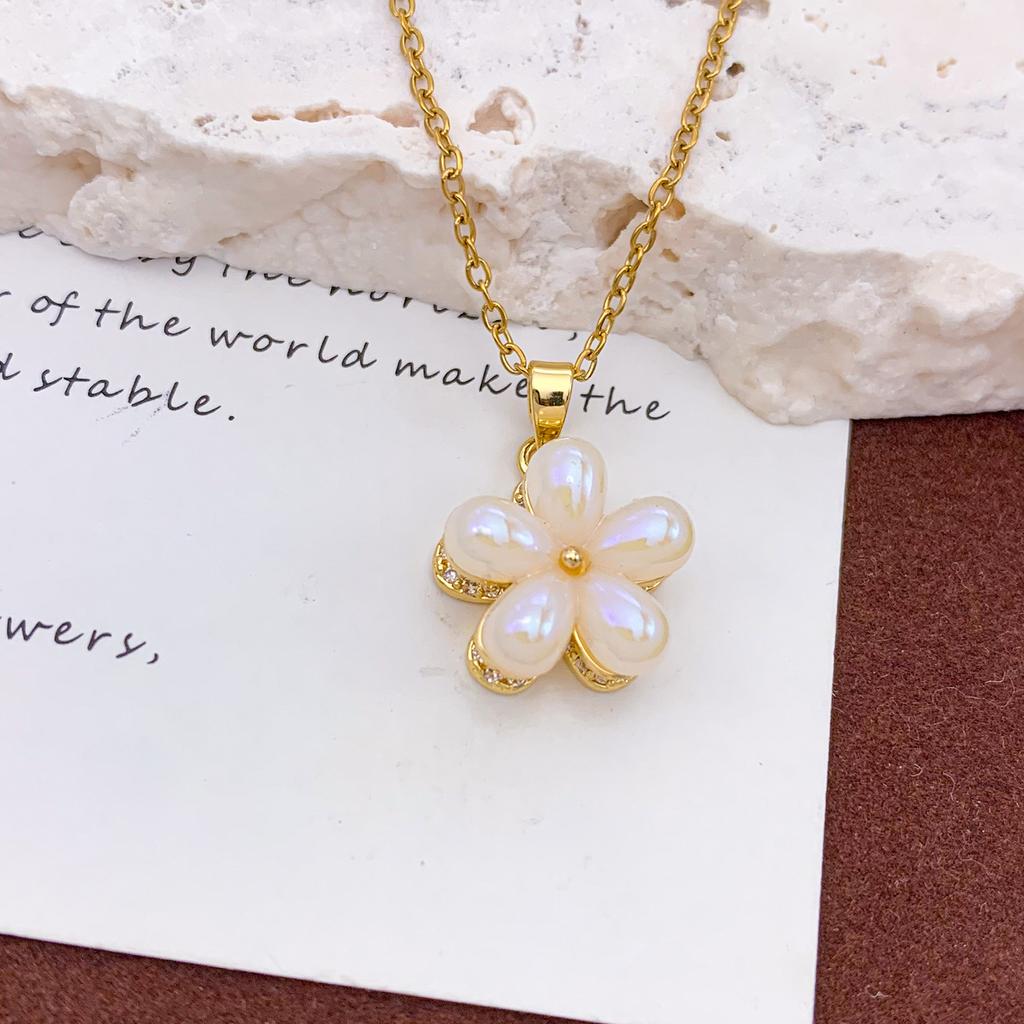 Necklace Rotatable Sun Flower Necklace Accessories Copper Plated Real Gold Color Retention Trendy Fashion Versatile Clavicle Chain