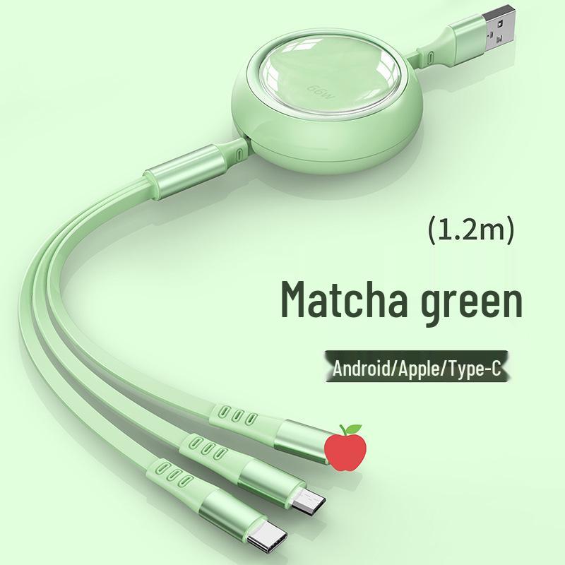 100W Type-C 3-in-1 Fast Charging Cable for Huawei, Android, and Apple Devices