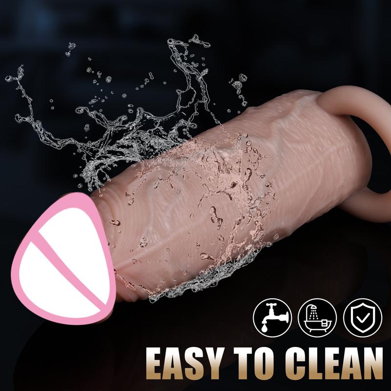 Man Delayed Ejaculation Extend Soft Realistic Enlarger Penis Sleeve Condom Sex Toys For Men Dildo Safety Silicone Dick Cock Ring