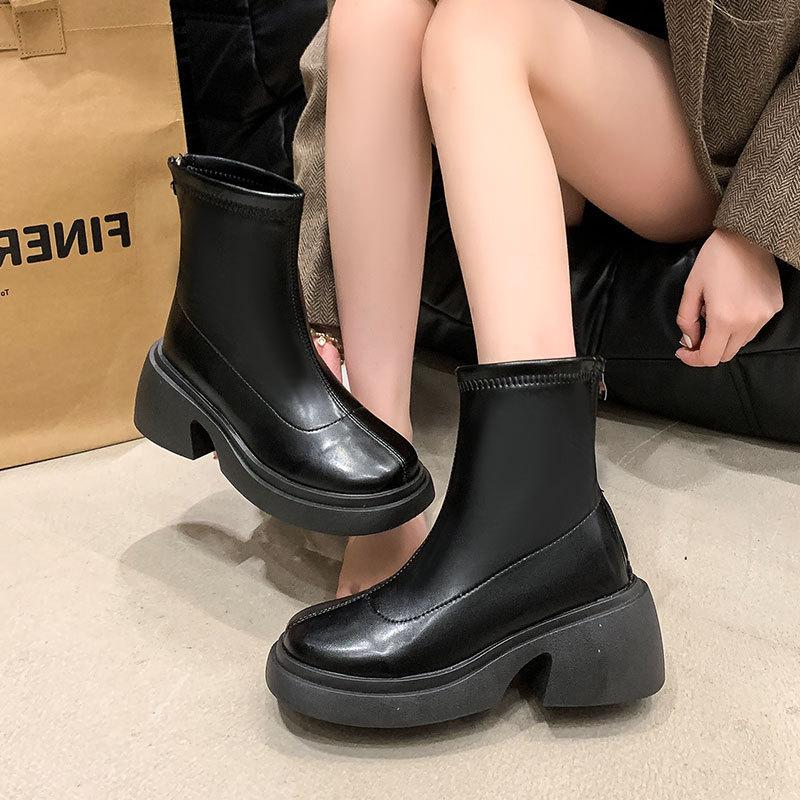 Thick-soled Fashion Small Short Boots Soft Leather Martin Boots Women's Autumn 2025 New Versatile High-end Casual Women's Boots