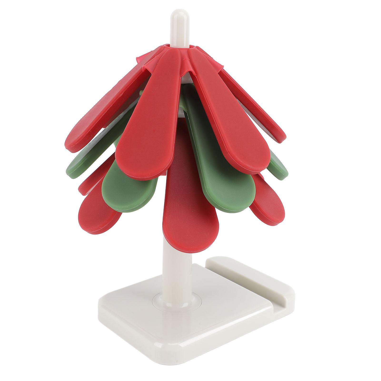 

Silicone Trivet for Hot Dishes Xmas Decor Tree Shape Trivet Set Stackable Heat Resistant Non Slip