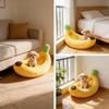 Banana Pet House Dog Cat Nest Warm Plush Toys Soft Plush Stuffed Cushion Creative Banana Home Living Room Decoration