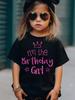 Girl Clothes Birthday Princess Printed Girls T-Shirt Happy Birthday Girl Party Outfit Tops Kids Short Sleeve Tshirt Kids Clothes