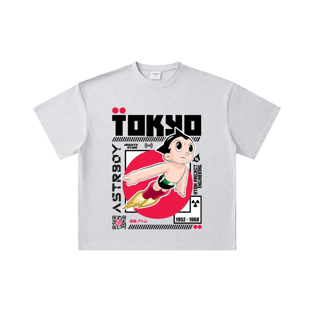 260 GSM Double Yarn 32 Count 100% Cotton Astro Boy V2 Print Unisex Heavy Cotton T Shirt