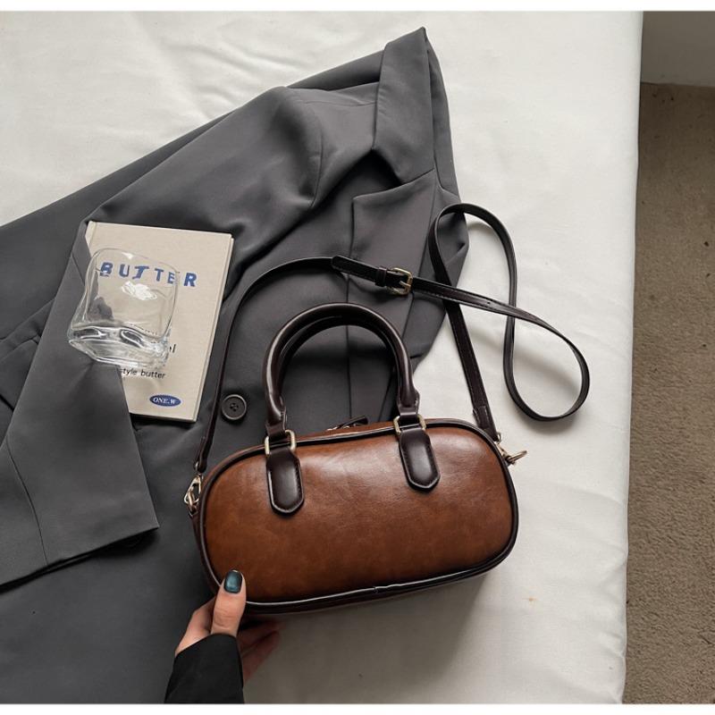 Retro Casual Hand-held Small Square Bag, Fashionable Single-shoulder Bag, Simple Commuting Crossbody Bag