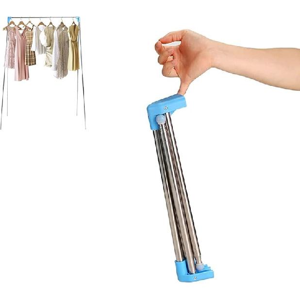 Ligtchser Portable Travel Garment Rack,Folding Clothes Rack for Dance,Travel,Camping, Drying,RV, Indoor,Outdoor. A Collapsible Mini Clothing Rack.