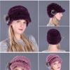 Women's Fashion Warm Rex Rabbit Hair Woven Hat Women's Winter Hat Fur Cap