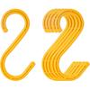 Heavy Duty ABS S Hooks, 6 Pack, 8.26Inch, Yellow, Ideal for Indoor/Outdoor, Kitchen, Closet, Bathroom, Garden, Tools, Construction