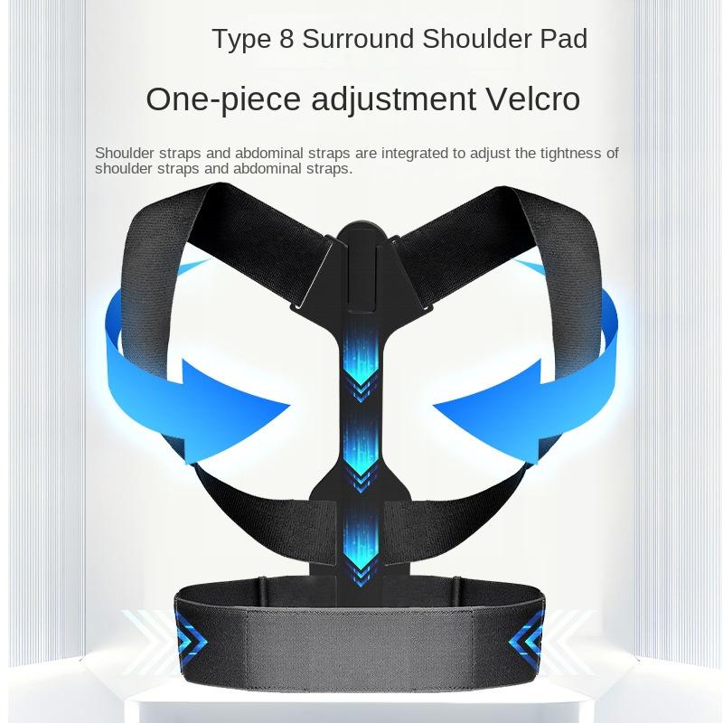 Black Breathable Sitting Posture Straight Back Spinal Correction Belt with Adult Anti Hunchback and Anti Myopia Waist Belt