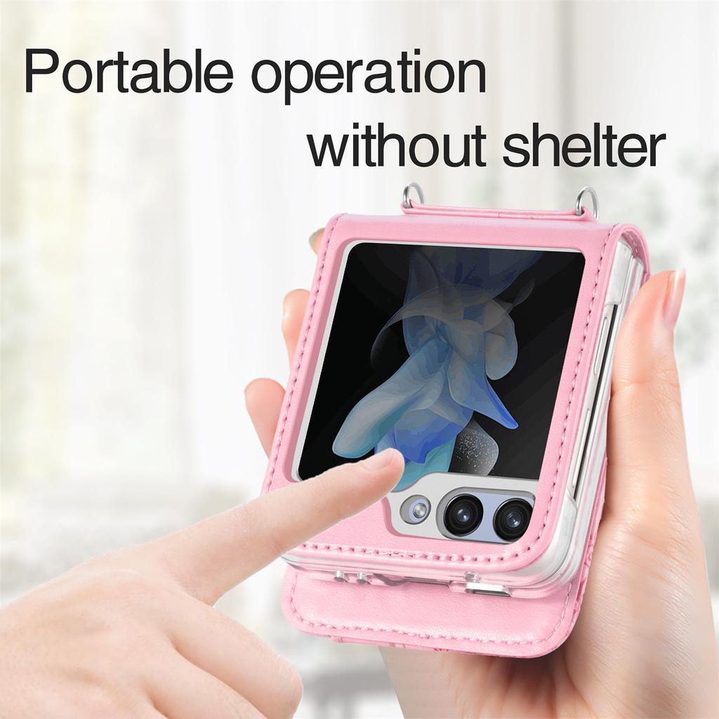 Rutschfeste, modische Leder-Geldbörsenhülle für Samsung Galaxy Z Flip3 Z Flip 4 Z Flip 5 5G, faltbare Handytasche mit Kartenhalter-Abdeckung