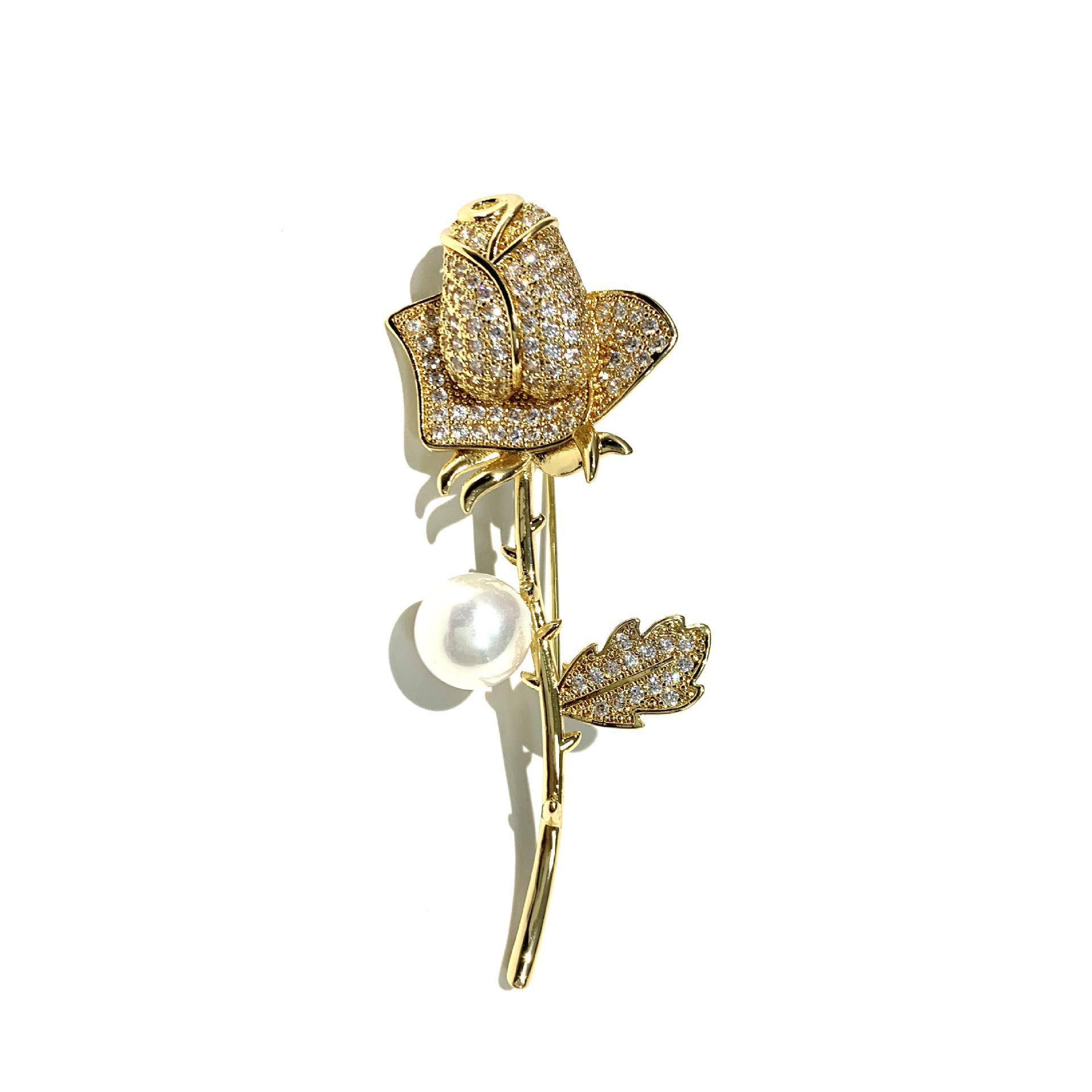 Rose Pearl Flower Brooch - Exquisite Retro Corsage Accessory