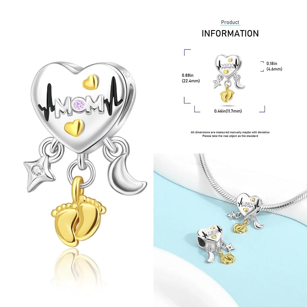 Copper Heart-Shaped Love Mothers House Family Bead Charm Pendant Fit Bracelet Jewelry Handmade Diy Gifts