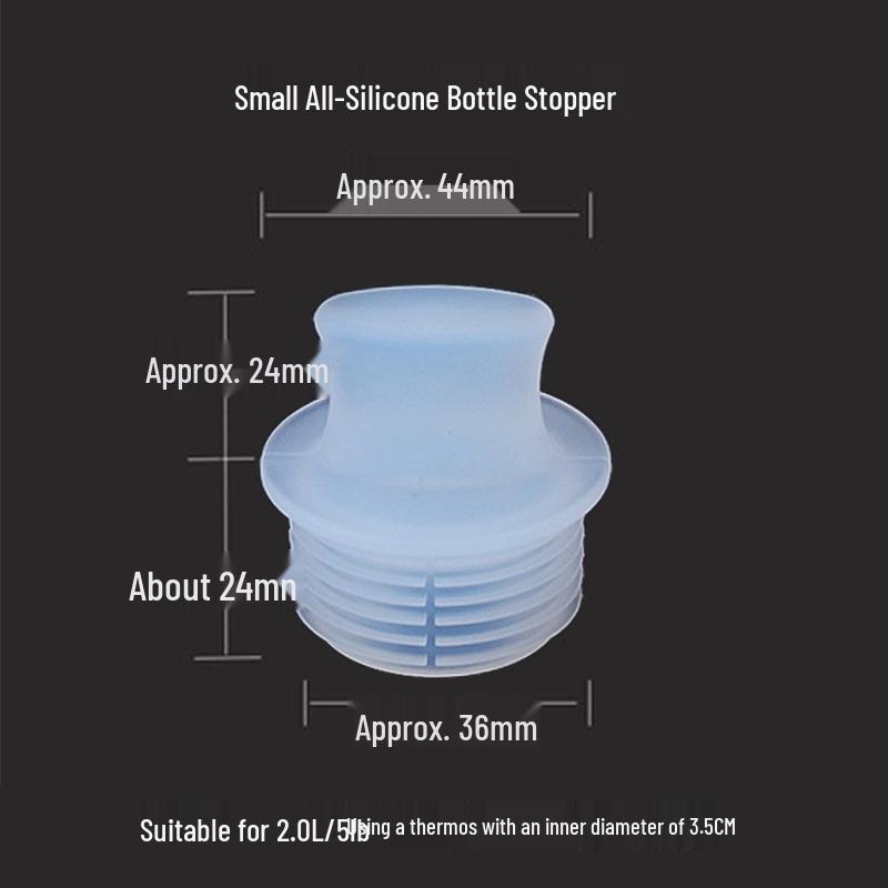 Insulated Thermos Lid with Silicone Cork and Wooden Top for Hot Water Bottles