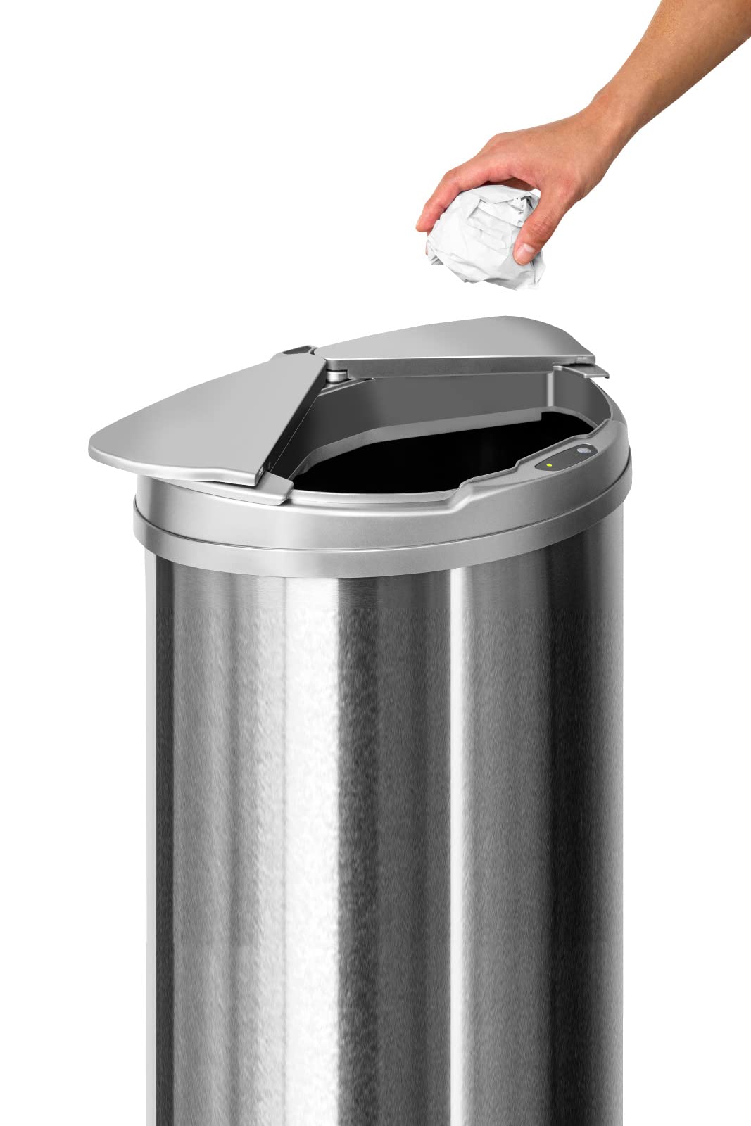 

Hobinavi Automatic Trash Bin 45L Trash Can Dust Box Automatic Automatic Trash Can Stylish Sorting with Lid Slim Kitchen Living Room Odor Resistant серебряный