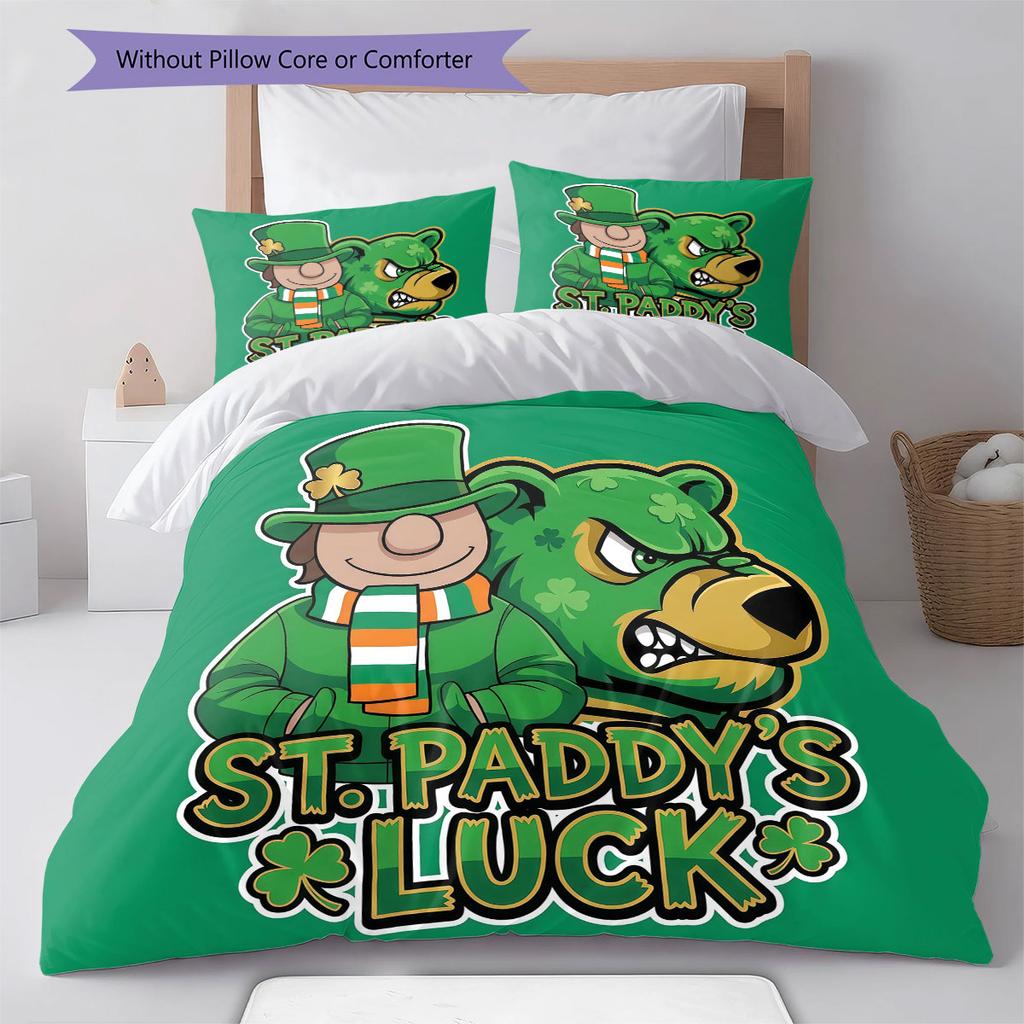 Unionbears Muster Bettwäsche Steppdecke Set Bettbezug Kissenbezug Heimdekoration Geburtstagsgeschenk (1 Bettbezug + 2 Kissenbezüge, ohne Füllung)