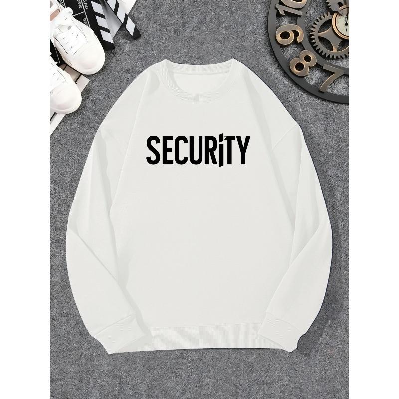 Men`S Casual Round-Neck Sweatshirt with SECURITY