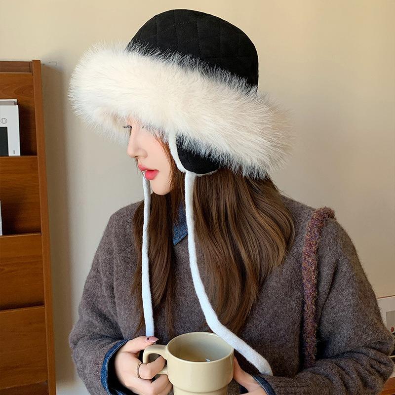 Women S Plush Earmuff Fisherman Hat Warm Windproof Winter Hat