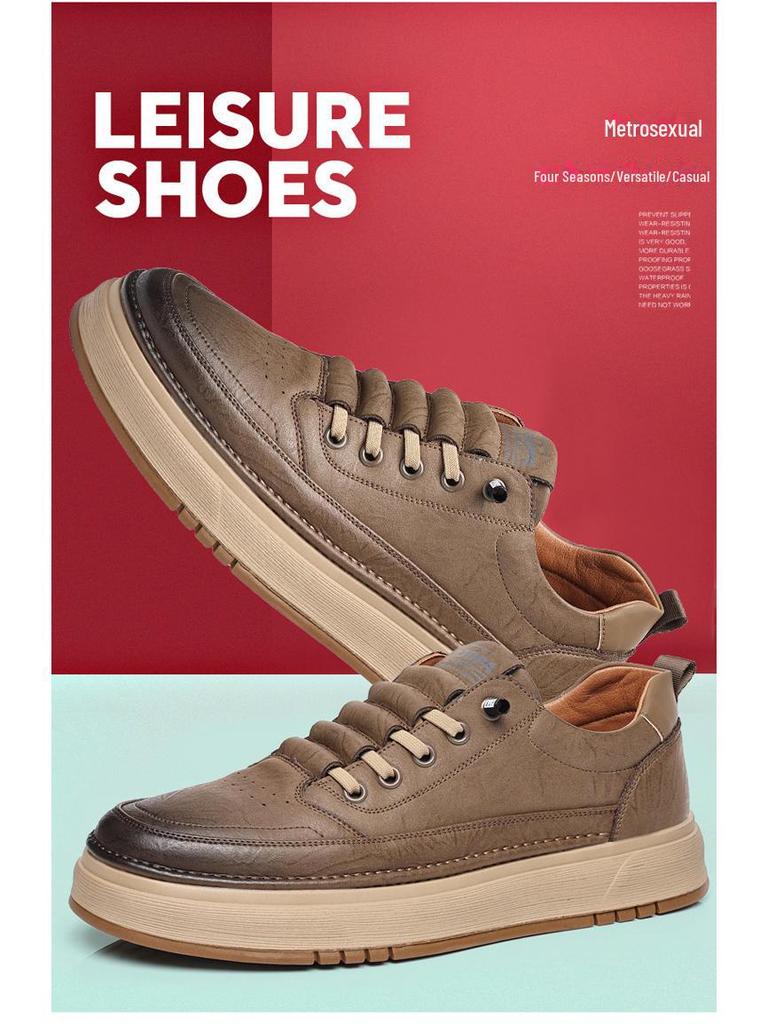 2024 Autumn Men's Soft Leather Casual Shoes: Trendy, Versatile, and Comfortable