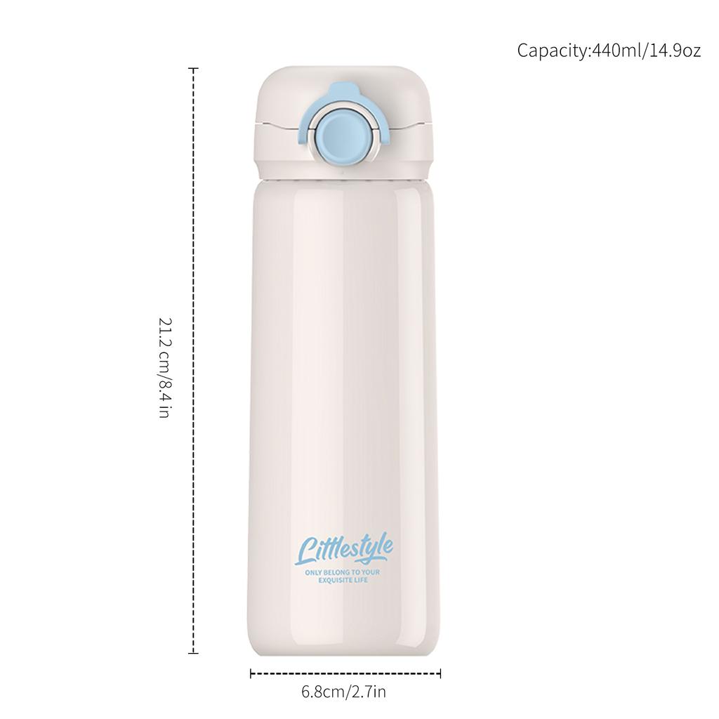 440ml Stainless Steel Vacuum Flask Thermos Cup for Coffee Tea Milk Sports Water Bottle Insulated Travel Mug with Lid