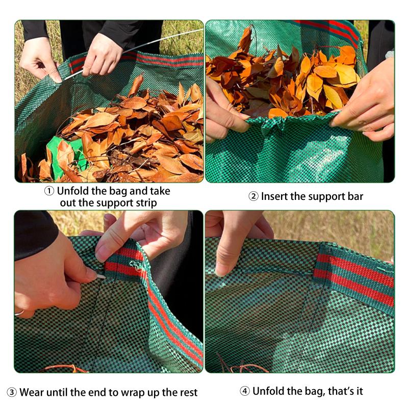 Outdoor Garden Waste Bag 216L Reusable Heavy Duty Leaf Collector Sack for Efficient Yard Cleaning
