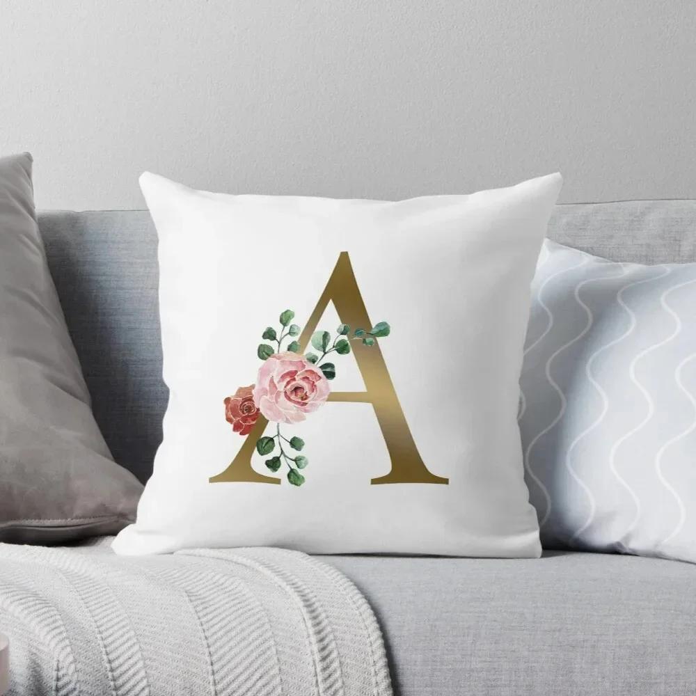 Office Sofa Car Cushion Cover Creative Abstract Letter Flower Print Luxury Home Decoration Pillow Cover