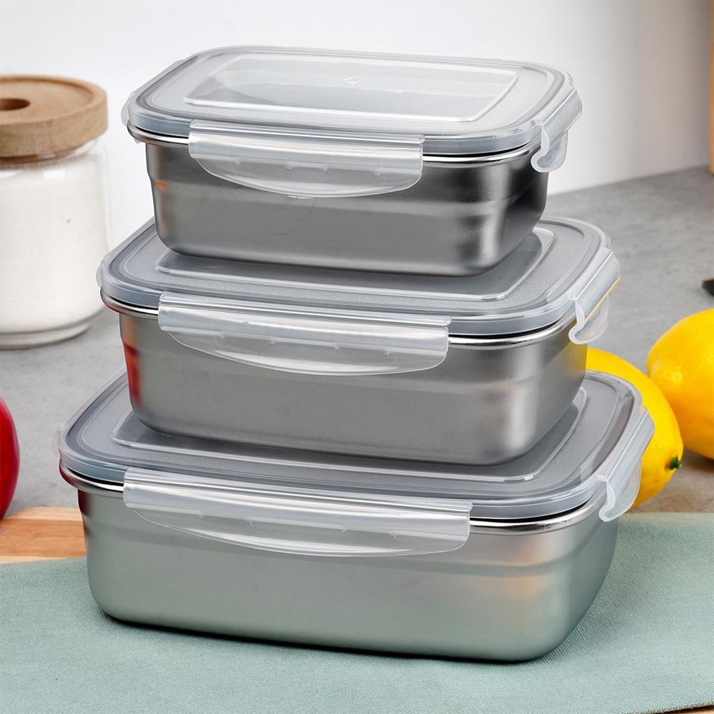 Pojemnik Na Żywność Obiad Kuchenny Stalowy Z Uszczelką Lunchbox 1,25L