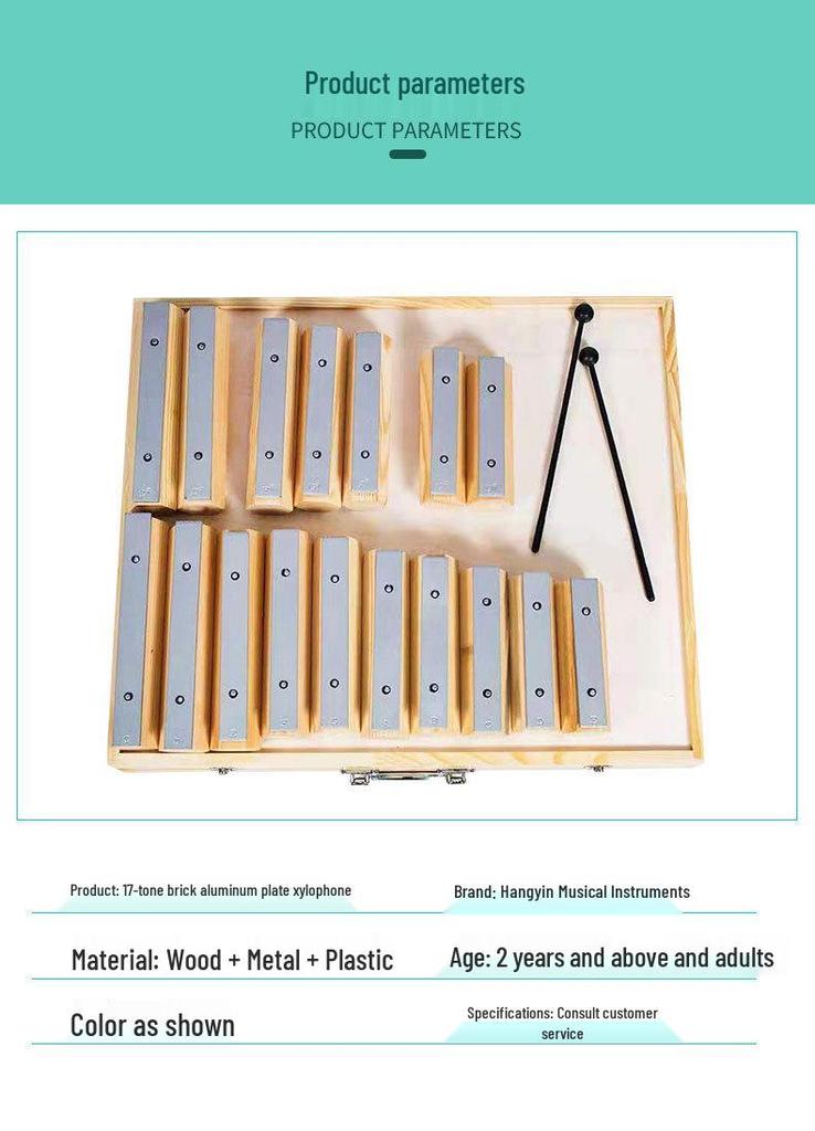 Orff 17-Tone Aluminum Xylophone: Perfect for Early Childhood Education and Percussion Beginners.