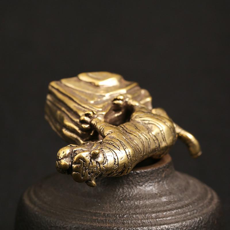 Das Chinesische Tierkreiszeichen Massivmessing Tiger Tier Kleines Ornament Mini Original Tiger Heimdeko Ornament