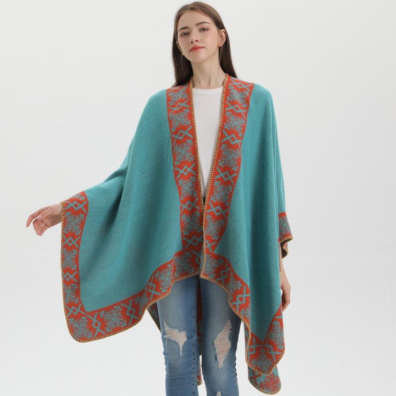 Women S Ethnic Style Thick Faux Cashmere Scarf Winter Warm Shawl Wrap