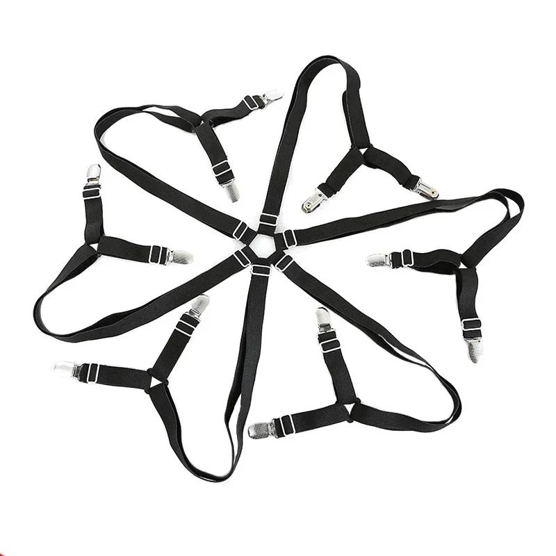 Bed Sheet Holder Straps Adjustable Elastic Band Fitted Bed Sheet Holder Fasteners Suspenders Clip Suit