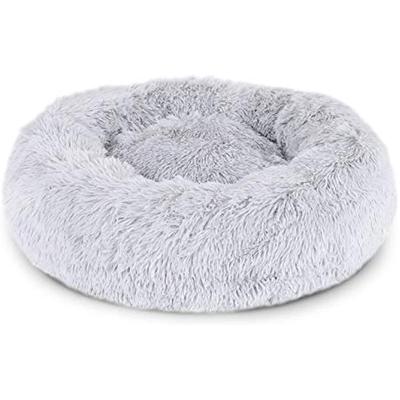 Round Dog Basket Cat Cushion Donut Basket Ø 40 Cm (S) Light Gray