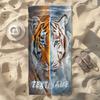 Custom Double Tiger Beach Towel Orange White Tiger Print Personalized Name Microfiber Sand Free Quick Dry Gift
