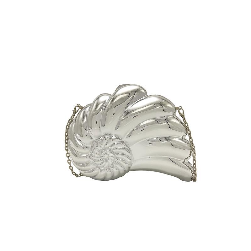 Personalized acrylic shell bag 2025 new European and American fashion shiny shoulder bag women's chain crossbody dinner bag