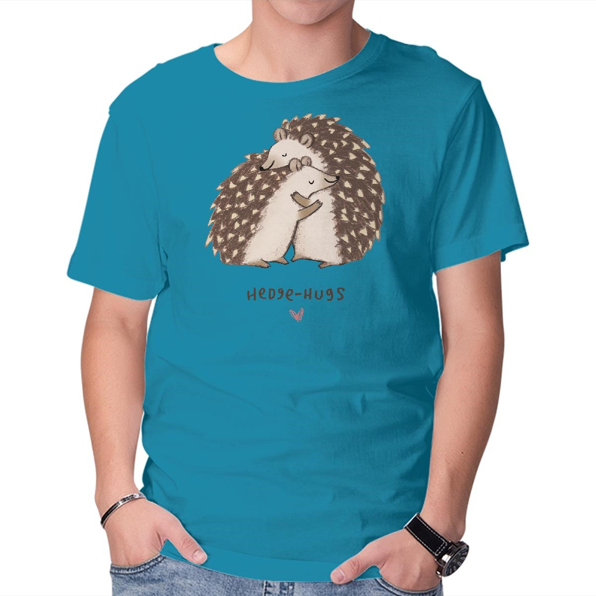 Unisex Crew Neck T-Shirt Hedge-hugs Graphic Short Sleeve Casual Tee S