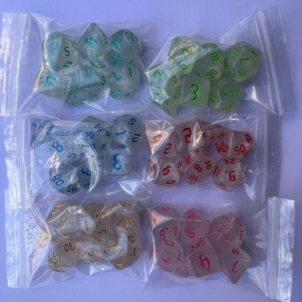 7Pcs/Set 7-Die Polyhedral Dice Acrylic Game Dice New DND Dice  For TRPG DND