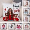 Beautiful Super Mother and Baby Pillow Case  Decor Cartoon Women Cushion Cover for Sofa Home Short Plush Pillowcase Xcm
