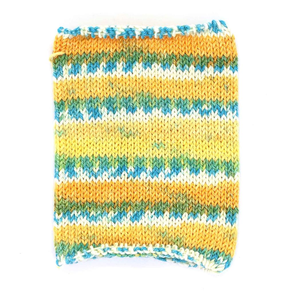 Opal Original Cotton Sock Cotton Multicolor Yarn, 4-ply Blend, KFS219, Lemonade, Yellow-Green