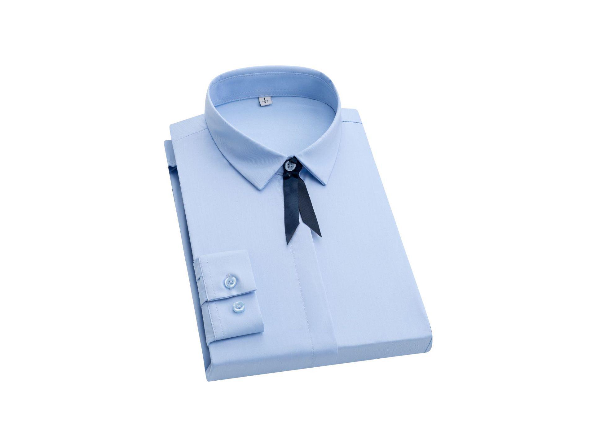 2024 Unisex Bamboo Fiber White Non-Iron Long-Sleeve Shirt: Women s Business Style 42