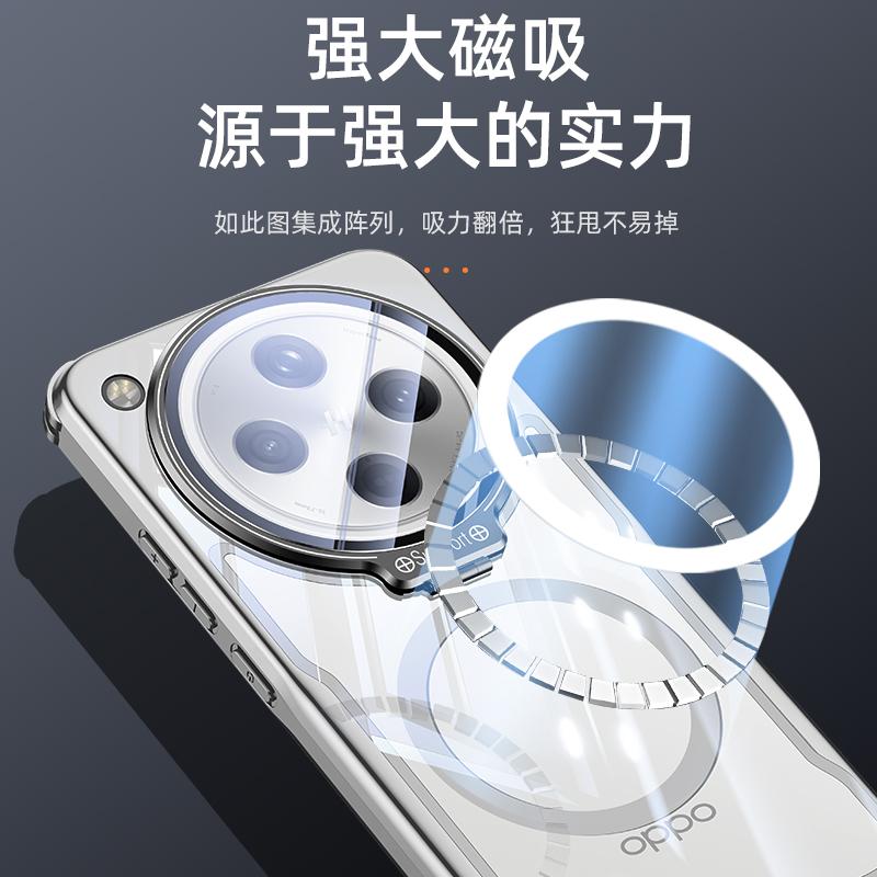 Transparent Plating Magnetic Camera lens holder Shockproof Back Case For Oppo Find X8 Ultra / Pro / X8s+ Hard Soft Bumper Cover