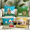 Korean Stationery DDinotaeng Cushion Cover Reversible Plush Pillow Cover Soft Fluffy Home Decor for Sofa Bedroom