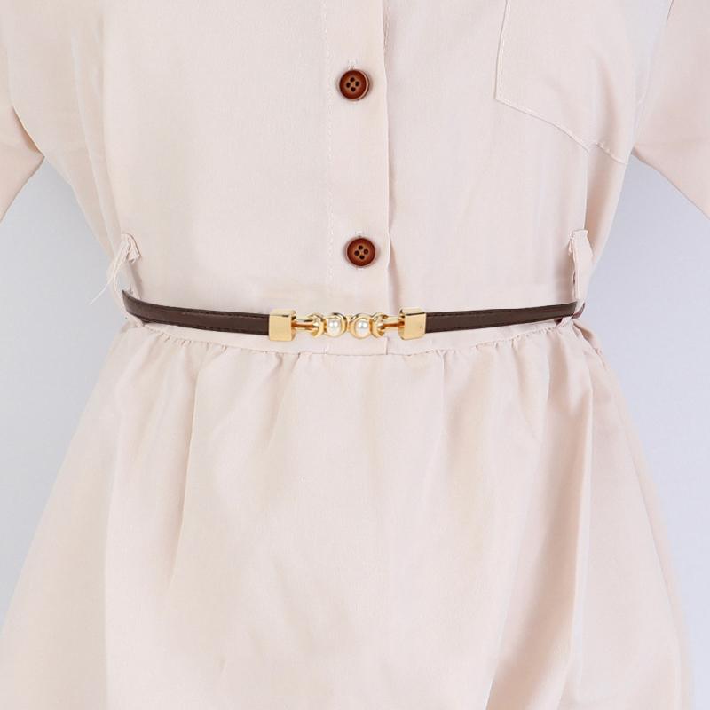 Adjustable Thin Waist Belt for Women Fashion Slimming Buckle Suit Dress Skirt Date and Office Use