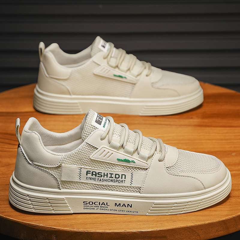Summer men's shoes thin hollow mesh mesh shoes sports casual little white shoes deodorant board shoes men's lightweight soft-soled trendy shoes