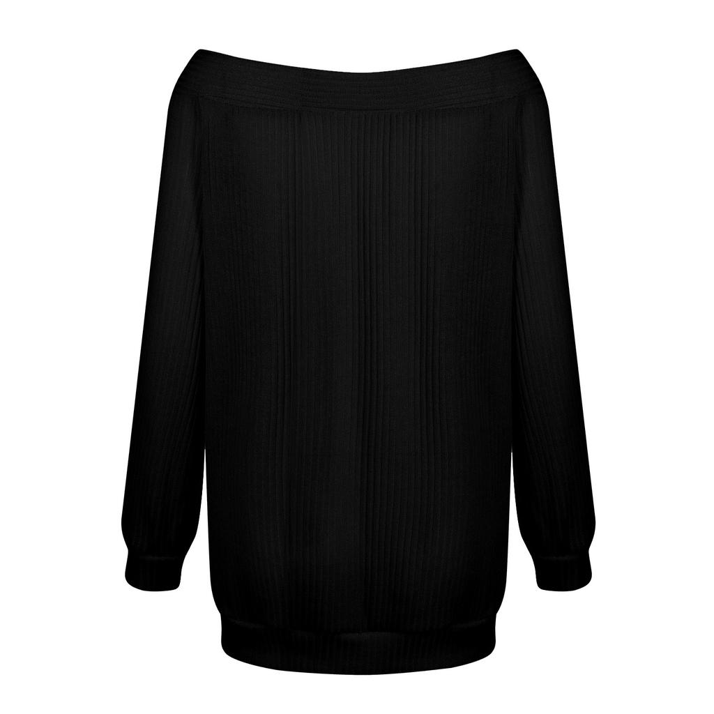 Fashion Women's Loose Off Shoulder Color Pullover Blouse Knit Sweater