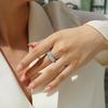 Factory   Hip Hop Fine Jewelry  Iced Out 925 Sterling Silver Moissanite Ring Luxury Jewelry Engagement Ring