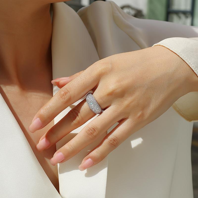 Factory Hip Hop Fine Jewelry Iced Out 925 Sterling Silver Moissanite Ring Luxury Jewelry Engagement Ring